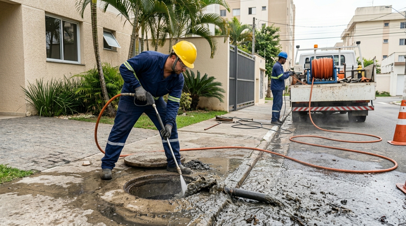 Hidrojateamento com equipamento na Vila Renata, Araraquara‑SP