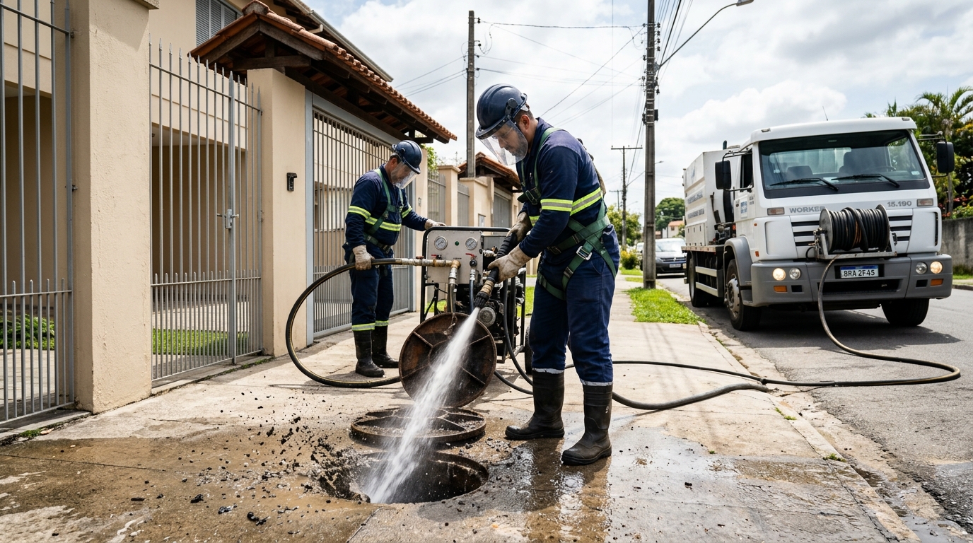 Hidrojateamento na Vila Renata, Araraquara‑SP