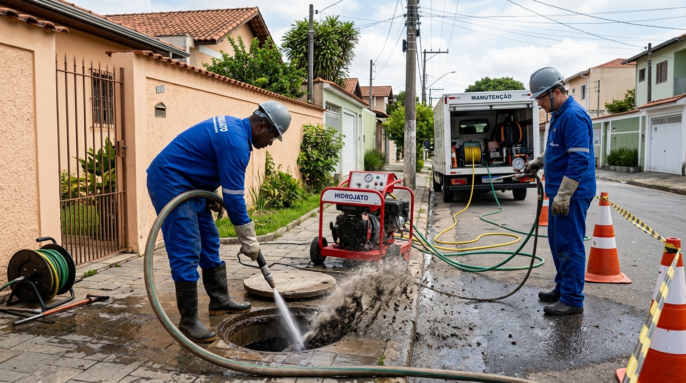 Hidrojateamento residencial na Vila Renata, Araraquara‑SP